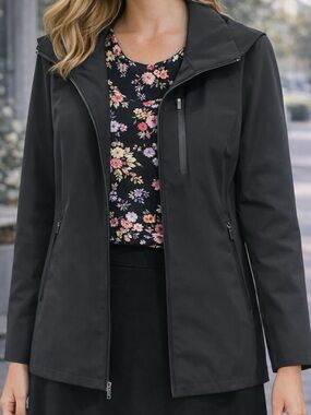 Zella Black Hooded Full-Zip Jacket